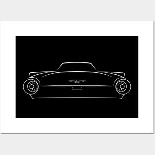 1963 Ford Thunderbird (Bullet bird) - rear stencil, white Posters and Art